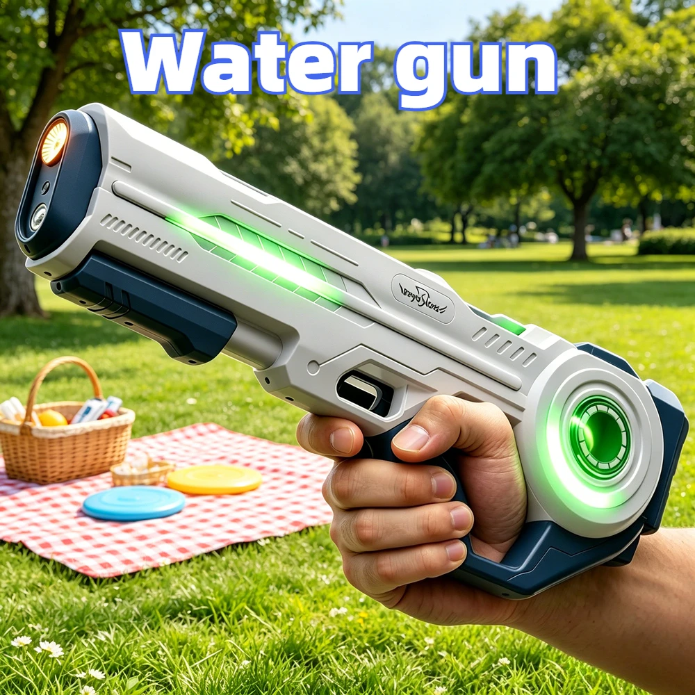 Automatic Continuous Pulse Electric Water Gun Auto Water Absorb Powerful Shooting Toy for Adults Birthday Gift
