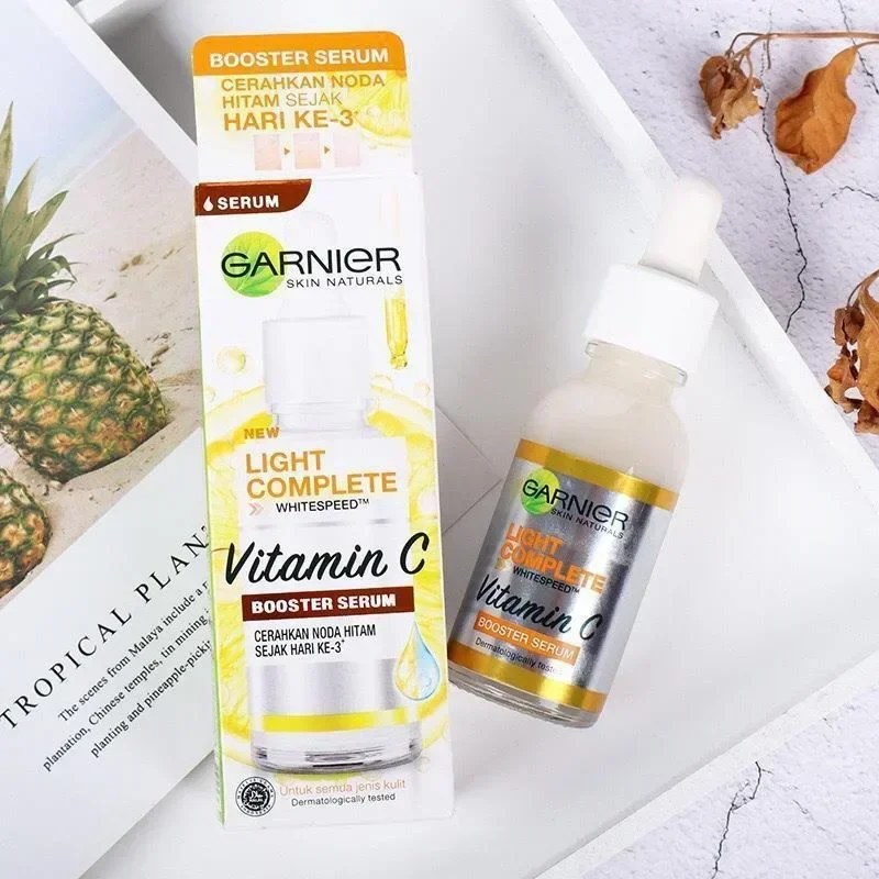 Garnier Bright Complete 30x vitamina C niacinamida Booster suero blanqueamiento tono de piel esencia desvanecimiento acné marca productos de belleza 30ml