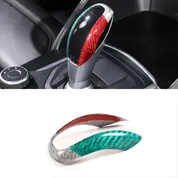 Dry Carbon Fiber Gear Shift Knob Trim Cover For Alfa Romeo Giulia Alfa Romeo Stelvio 2017-2019 Styling Decorative Accessories