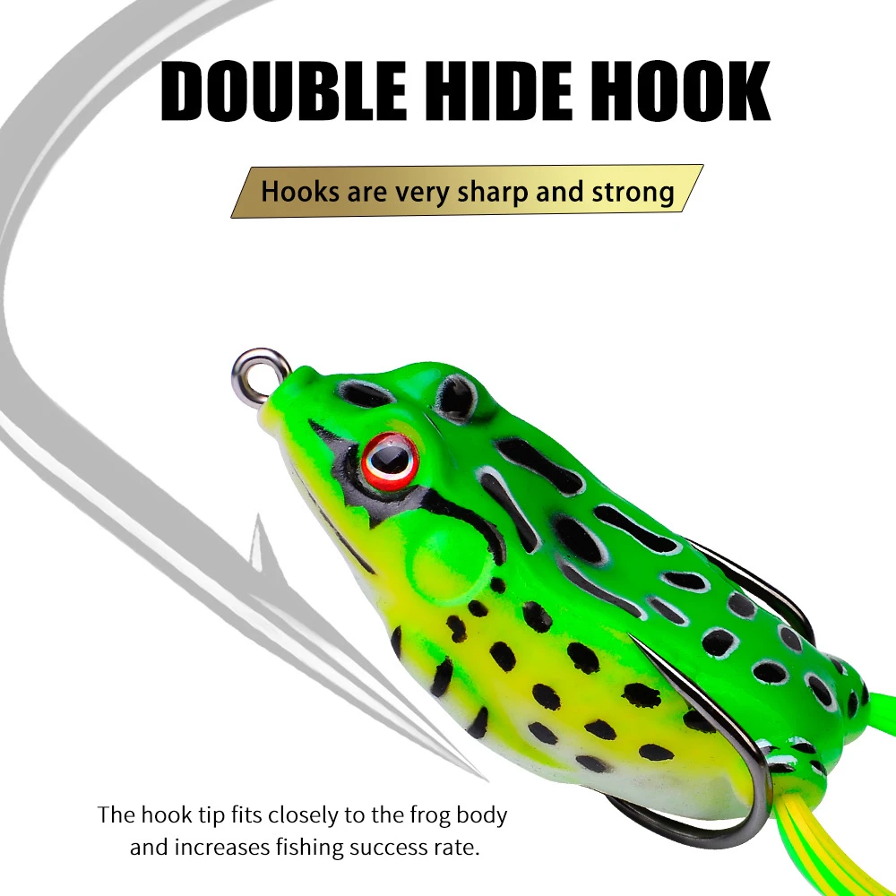 1 Pcs 5G 9G 13G 17.5G Frog Lure Soft Tube Bait Plastic Fishing Lure with Fishing Hooks Topwater Ray Frog Artificial 3D Eyes