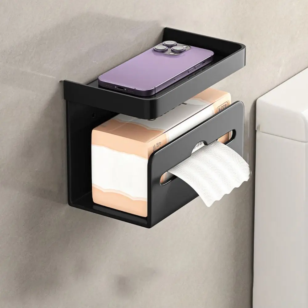 

Настенный держатель для туалетной бумаги, лоток для хранения, коробка для салфеток, держатель для рулона бумаги, подставка для телефона, стальной органайзер для туалета, ванная комната