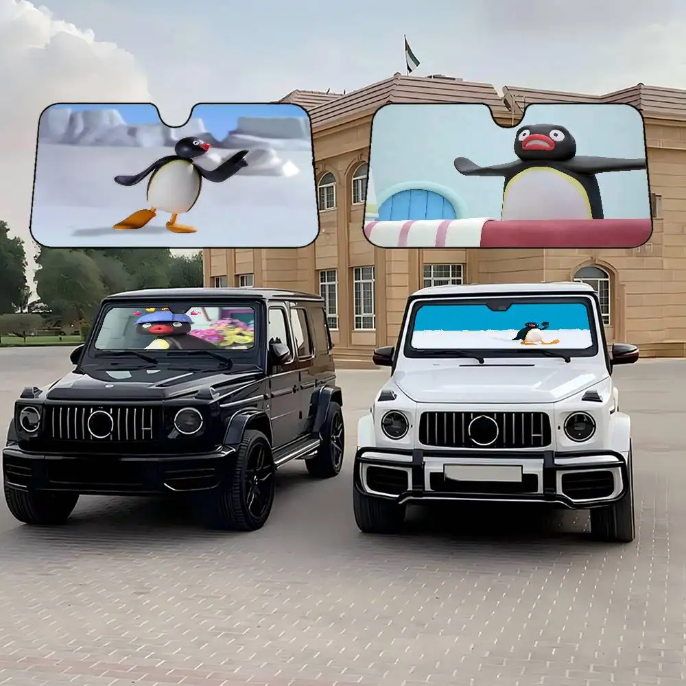 

Cute P-Pingu Car Sun Shade Front Window Sunshade For Most Sedans SUV Blocks Max Uv Rays Keep Your Vehicle Cool