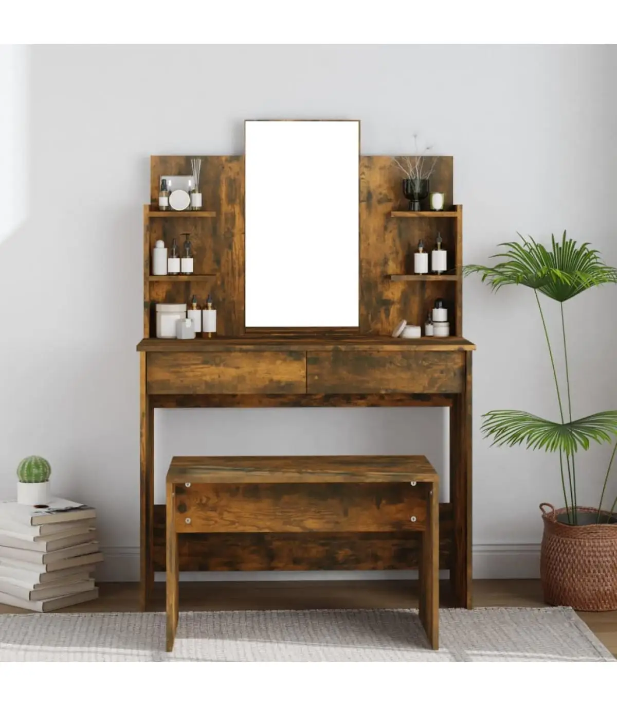 96x40x142 cm bathroom vanities for bedroom with mirror with smoky oak