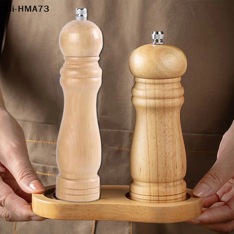 Wood Pepper Grinder Pepper Mill,Adjustable Coarseness 6/8/10 Inch Wooden Peppermill, Ceramic Grinding Mechanism Salt Mill