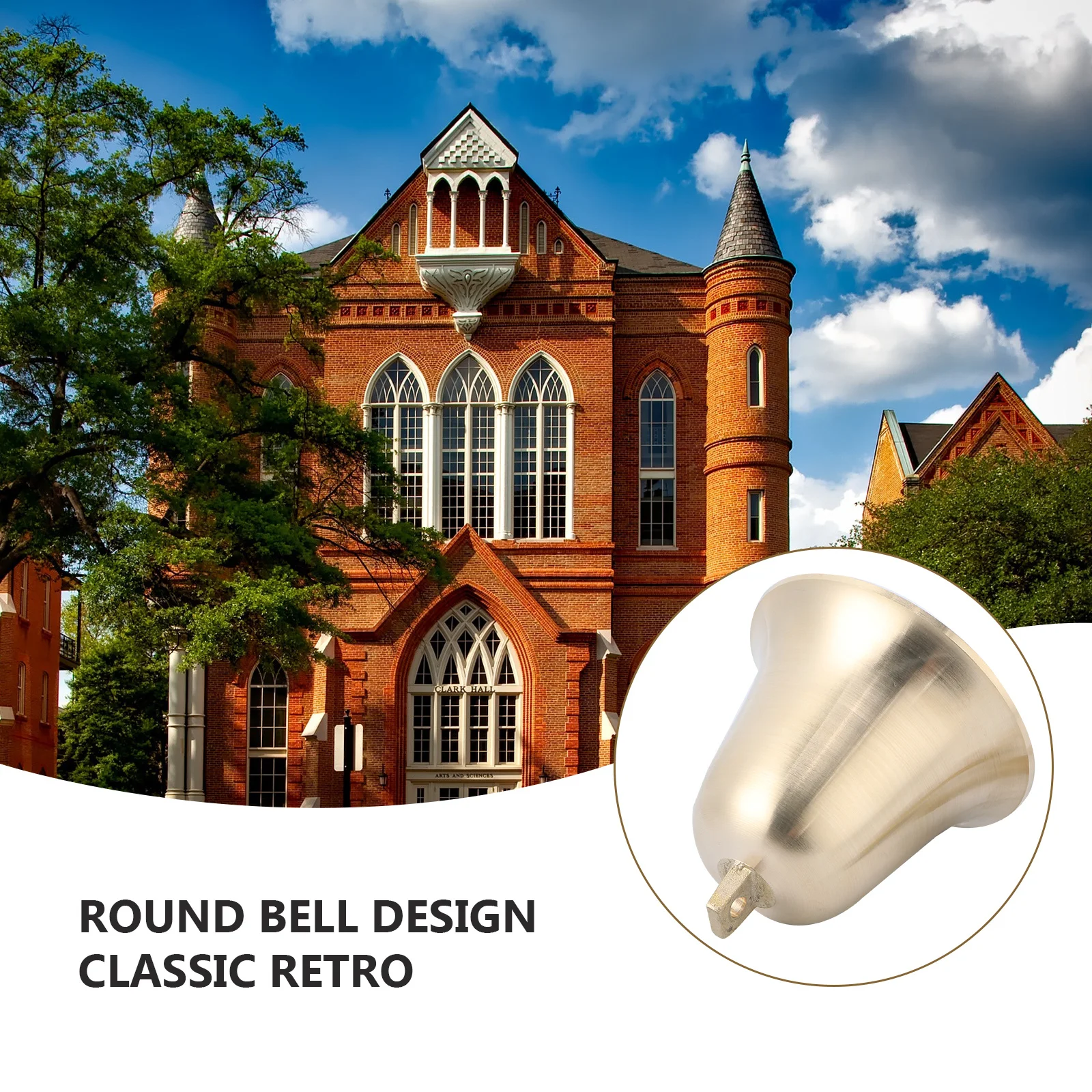 

1Pcs Brass Hanging Bell Pendant Round Mouth Temple Wind Chime for School Church Courtyard Call Service Class Bell