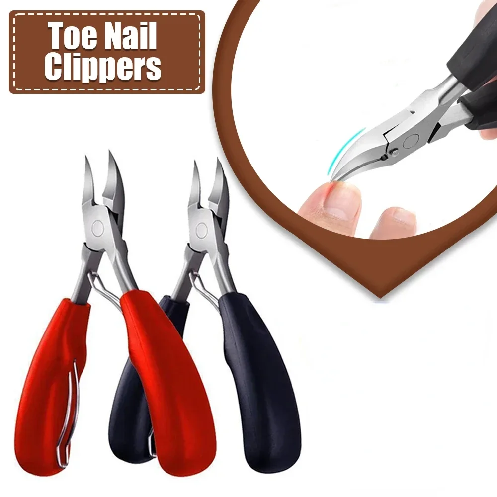 Professional Toe Nail Clippers Cutter Ingrown Toenail Tool Thick Nail Dead Skin Dirt Remover Super Sharp Curved Blade Nail Tool