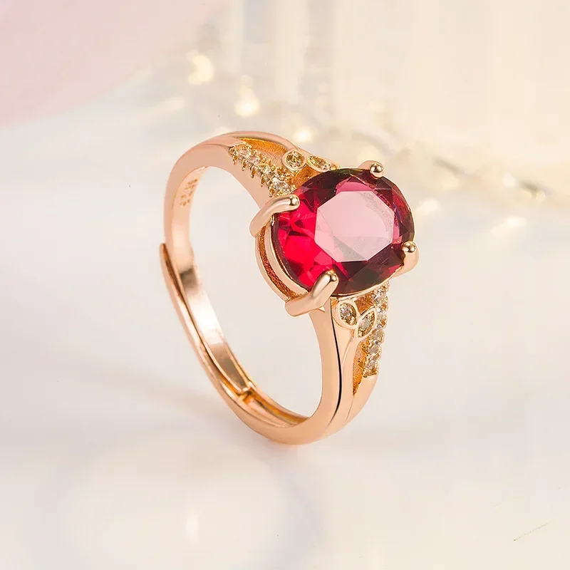 Anel de pedra preciosa de rubi em ouro rosa 14k para mulheres anillos de casamento de rubi vermelho rubi anel joias de pedras preciosas anel mulheres bizuteria