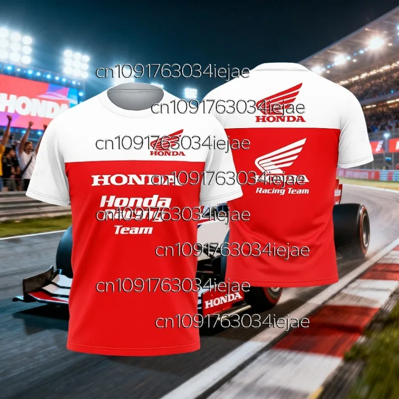 هوندا الصيف نمط مطبوعة جيرسي الأزياء سيارة مروحة التذكارية تي شيرت للاستخدام اليومي في الهواء الطلق الترفيه الراحة تنوعا أعلى #2