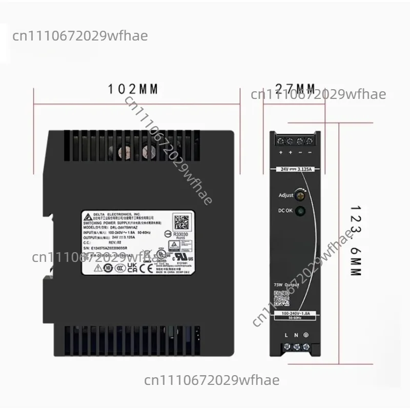 DRL-24V 75W 1AZ Delta Rail Power Supply 24V3.125A New Original  75W Switching Power Supply
