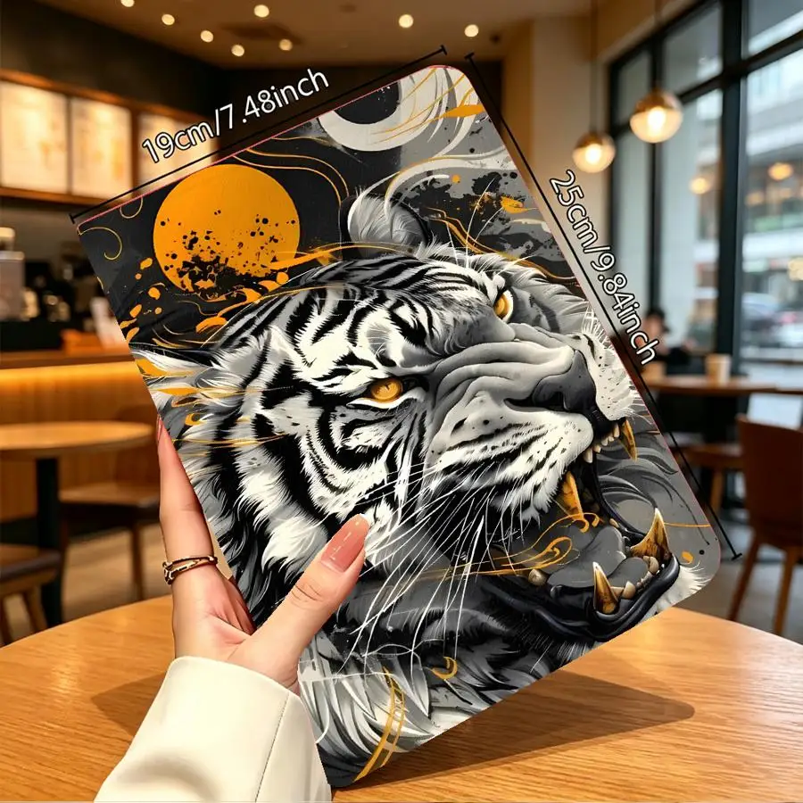 with Pencil Slot Case for Apple iPad Pro11 13 10th 7/8/9th Air 11 13 M4 M3 M2 A16 2026 Air 4/5/6th Ink Wash Style Tiger