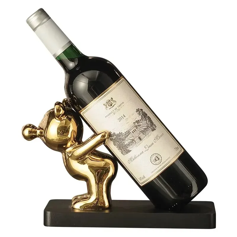 Soporte para botella  aceite  vino de oso, decoración  estante de vino, decoración  gabinete  vino, entrada del hogar,