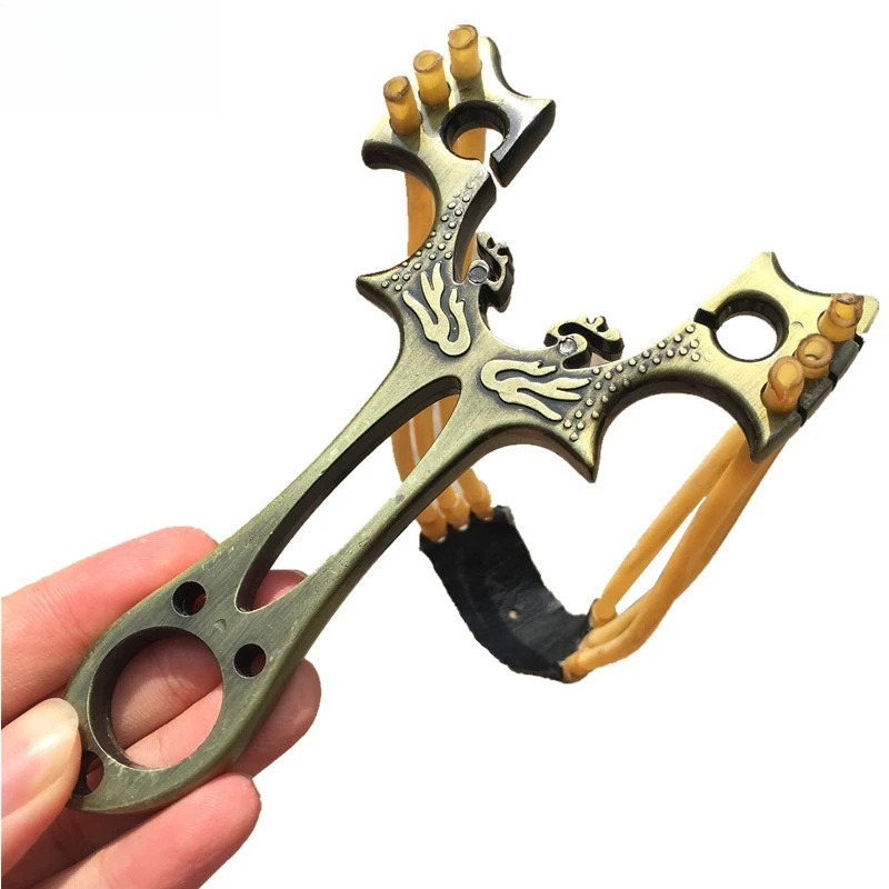 

NEW Peacock Traditional 3-strand Card Bead Slingshot Exquisite Bronze Three Purpose Slingshot