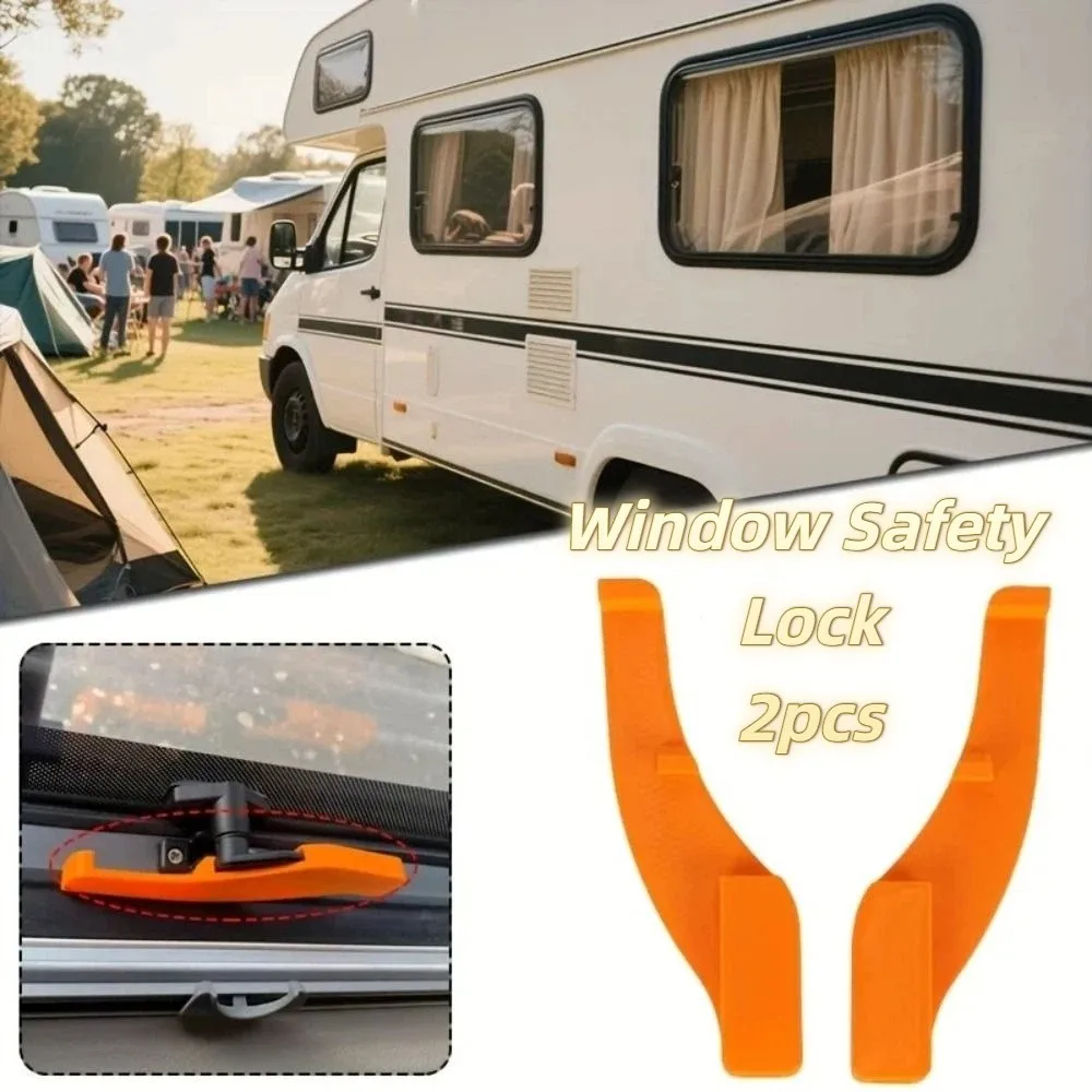 2pcs Sturdy Material RV Window Safety Lock Stable Structure Durable Material Window Protective Fastener Practical Design