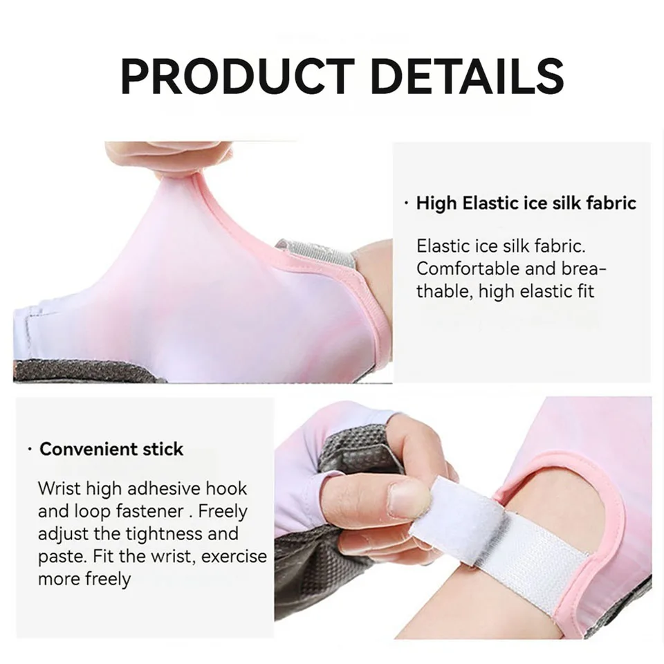 GOBYGO 1 Pasang Sarung Tangan Kebugaran Tipis Bersirkulasi Antiselip Antikal Peralatan Setengah Jari Latihan Yoga Luar Ruangan Bersepeda Pria Wanita