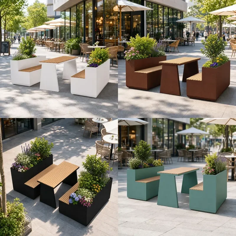 For Outdoor Garden Patio Furniture Set with Umbrella Hole Weather Resistant Rattan Wicker Table and Chairs Combo for