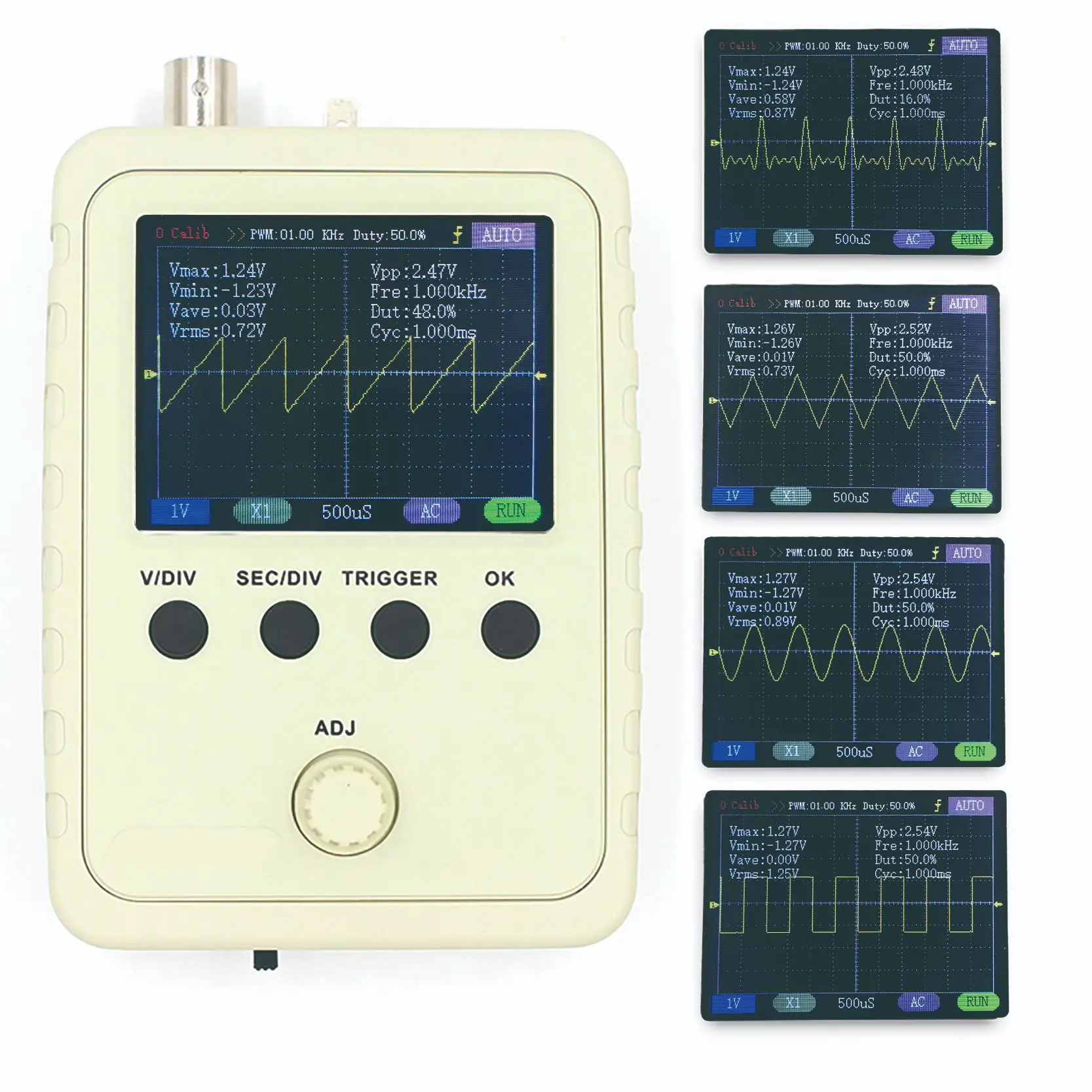 DSO150 Digital Handheld Pocket Oscilloscope Kit 1MSa/s 200KHz Analog Bandwidth Support 80KHz PWM And Firmware Update