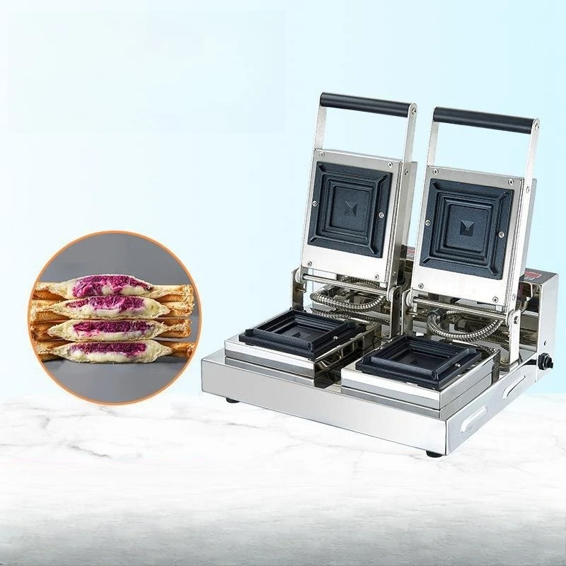 Hot Pressing Toast Machine Pocket Square Charter Bread Pressing Baker Burst Scones Commercial Double-sided Constant Temperature