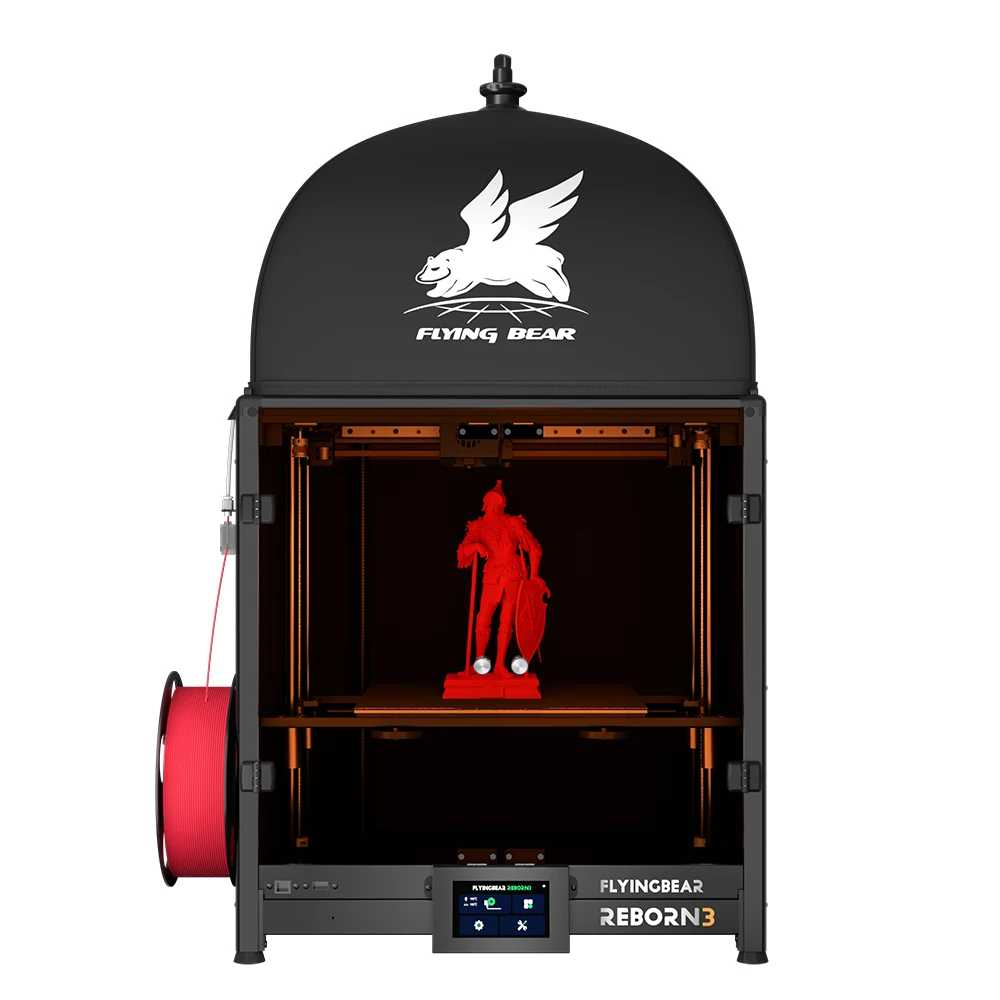 3D-принтер FlyingBear Reborn3 с скоростью 500 мм/с, системой Klipper, автоматическим выравниванием, высокопроизводительным соплом, керамическим нагревом и магнитной платформой
