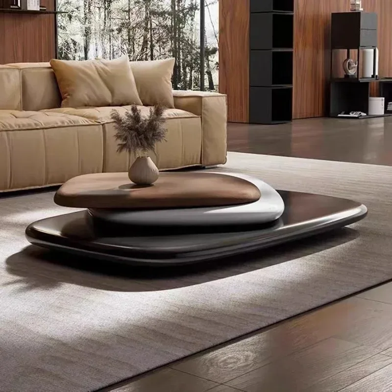 Rotating Coffee Table, Villa Minimalist  Designer Creative Floating Tea Table for Large Apartments, High Quality