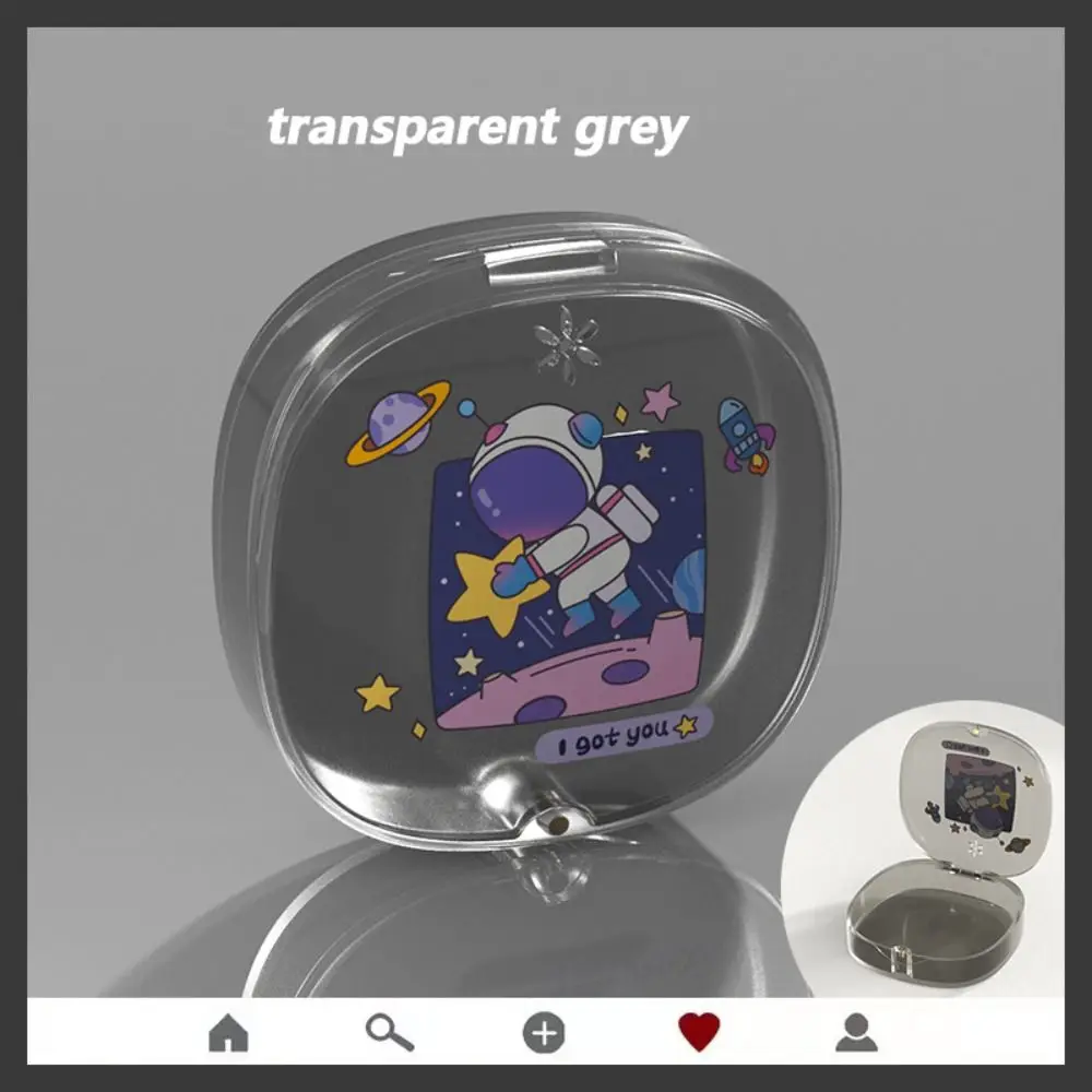 Fake Teeth Container with Mirror Mouth Guard Holder Dental Case Orthodontic Retainer Box Braces Box Denture Storage Box