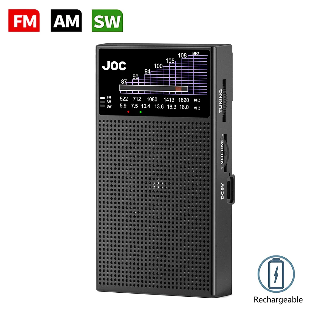 Portable AM FM SW Radio Rechargeable Rechargeable Battery Ex