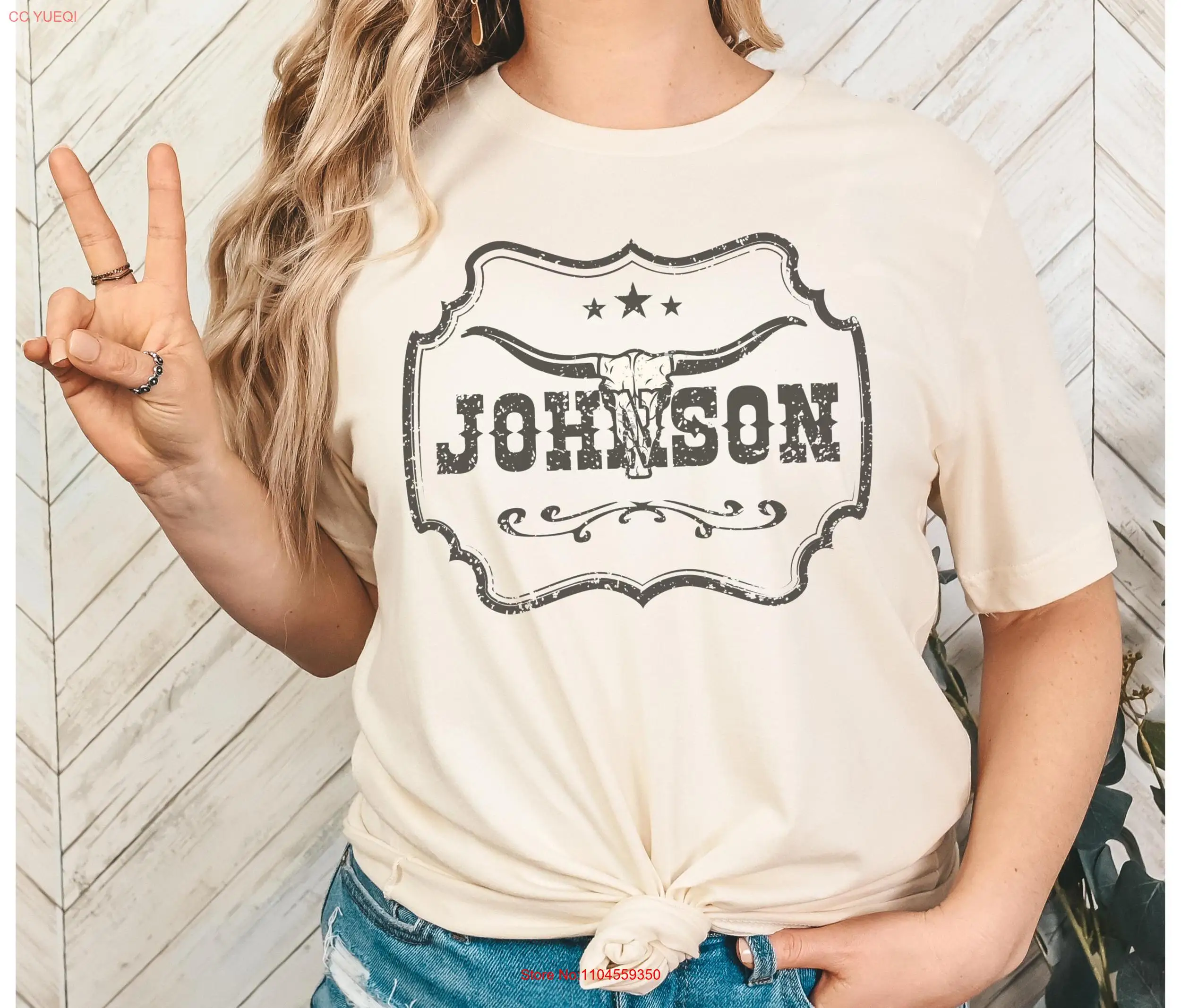 Cody Johnson Longhorn Western T Shirt Country Music Fan Bella Canvas 3001 Design  long or short sleeves