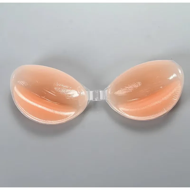Samoprzylepny biustonosz push-up do sukienek bez pleców Niewidoczny, lepki biustonosz silikonowy Wodoodporny, wielokrotnego użytku, grube miseczki żelowe, zapinany z przodu