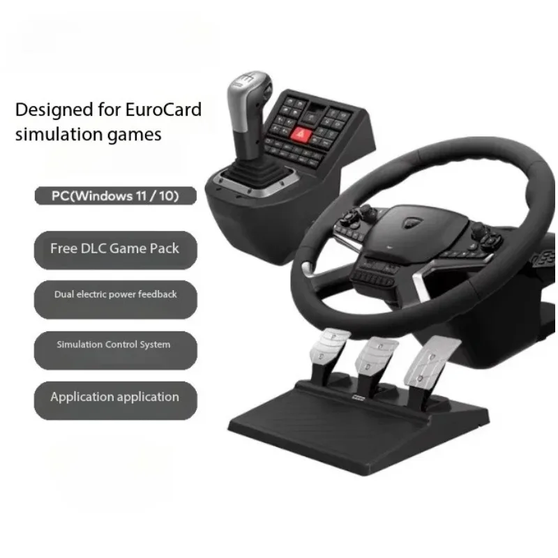 HORI Orca 2 Force Feedback Truck Simulator Steering Wheel Controller Kit for PC Truck Game Emulator