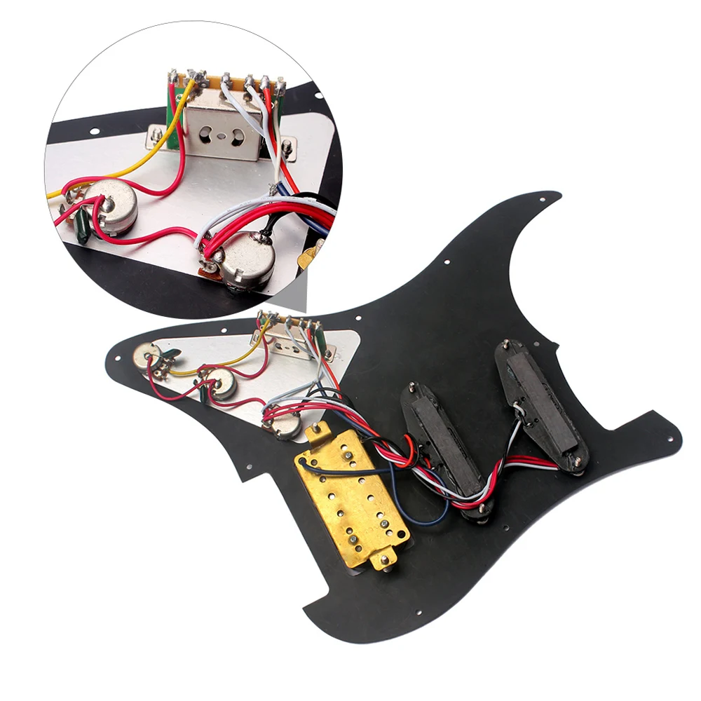 طقم بيكجوارد هامبوكر مكون من 3 طبقات SSH محملة مسبقًا لجيتار سترات ST الكهربائي باللون الأبيض واللؤلؤ #4