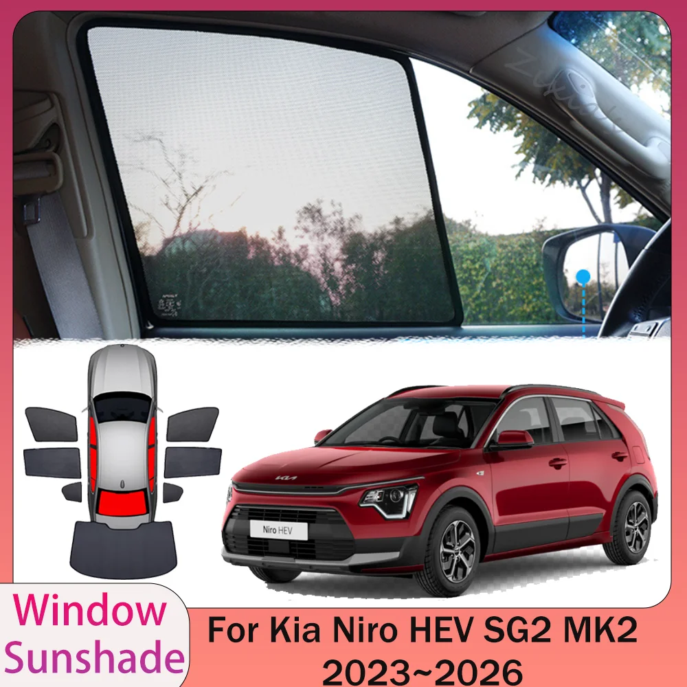 

For Kia Niro HEV SG2 MK2 2023~2026 2024 2025 Car Magnetic Mesh Privacy Sunshade Side Window Sun Shade Interior Accessories
