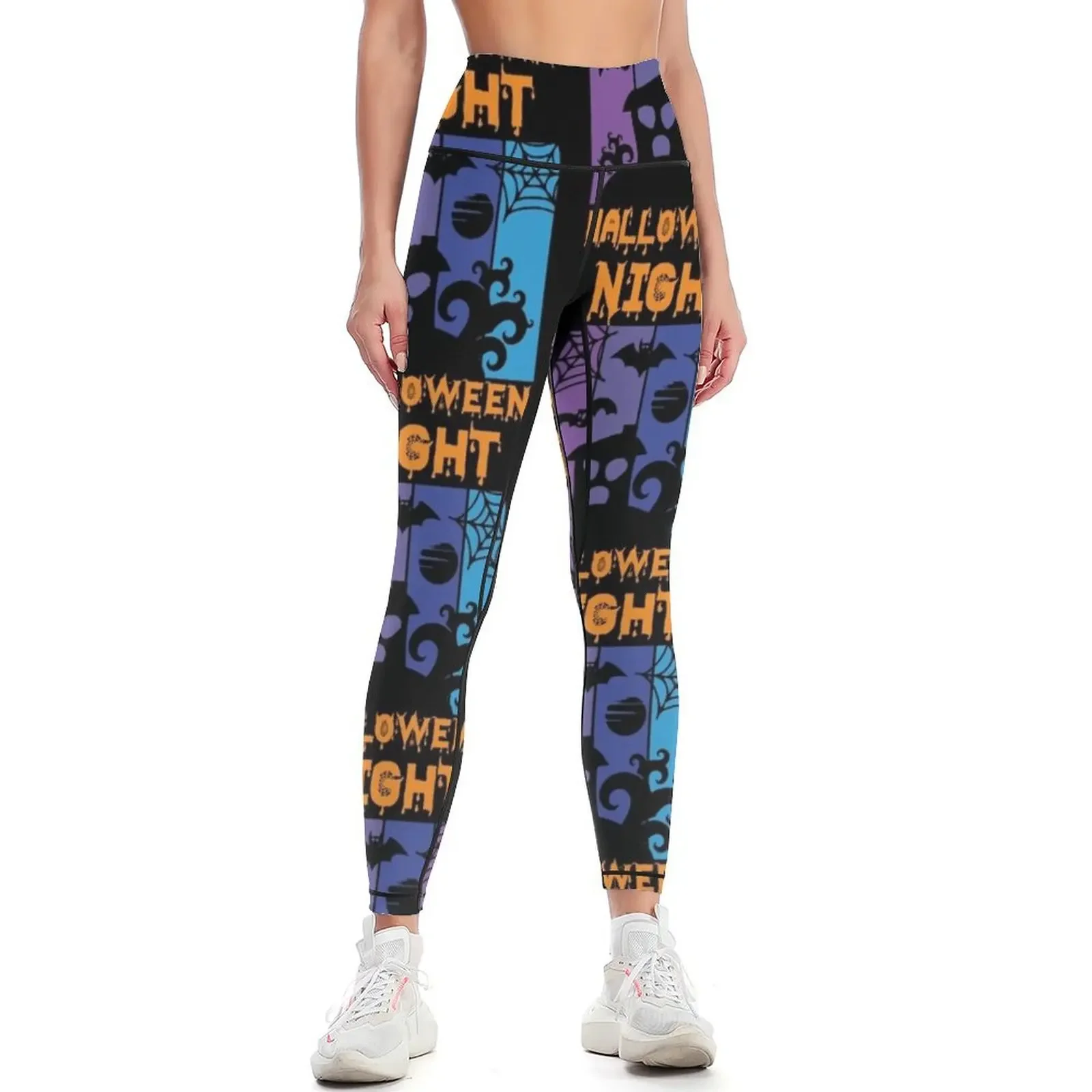 

Spooky Halloween Ghost Bat Funny Leggings trousers sport set gym womans gym top Womens Leggings