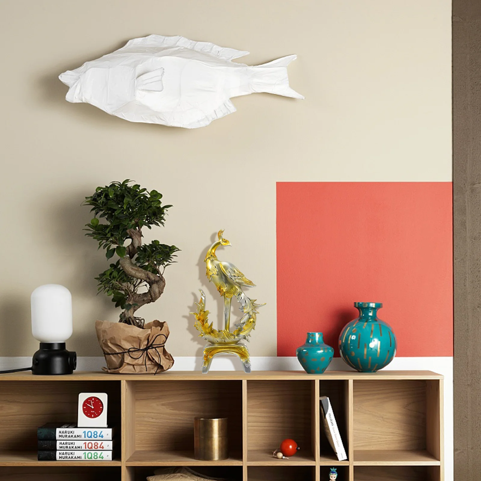 

Delicate Phoenix Statue Resin Craft Home Office Decor Adornment Compact Size Creative Auspicious Symbol Design