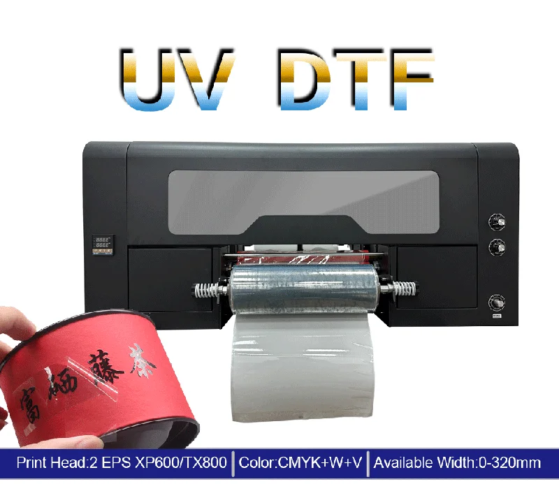 A3 30cm UV DTF Printer XP600 Head Hoson Board For AB Film Sticker Labels High Quality UV DTF Printing Machine