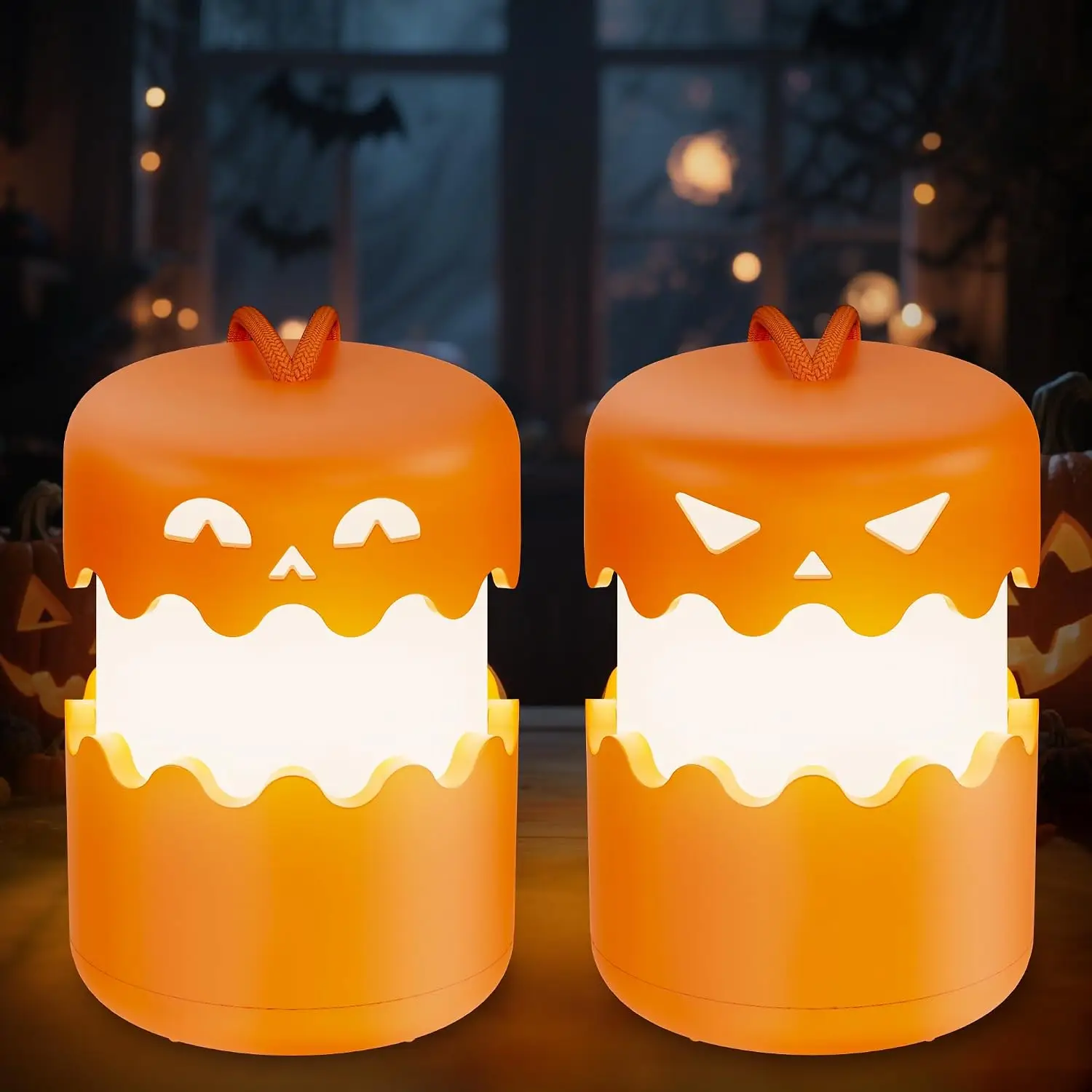 2026 Rechargeable Halloween Pumpkin Lantern Light Collapsible Jack O Lantern