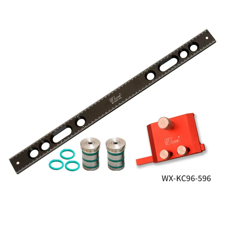 1 Set Holzbearbeitungs-Loch-Tischzaun-Stützvorrichtung, Hilfsfixierer, Positionierlineal für MFT-Werkbankzubehör für 20-mm-Loch