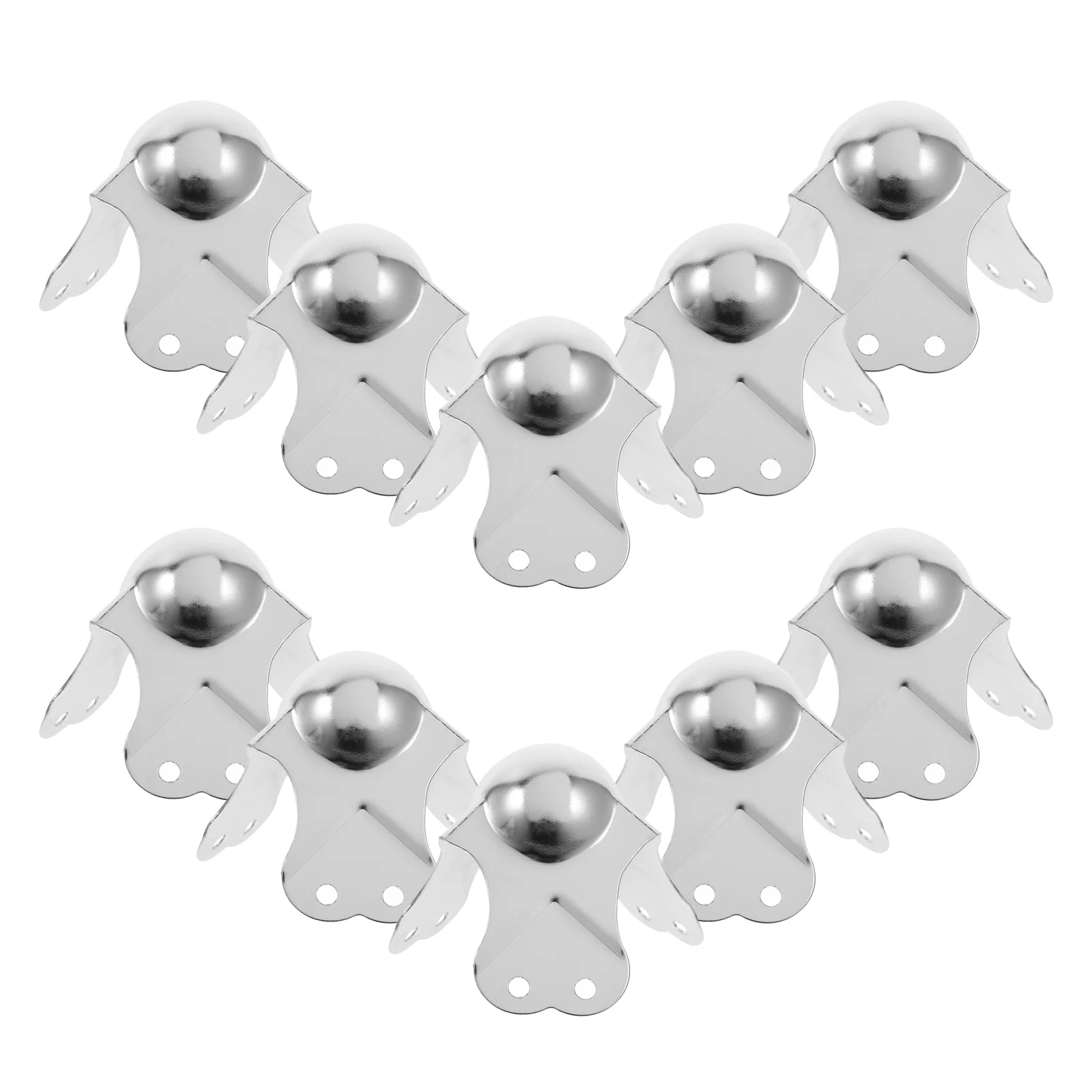 10Pcs Chrome Plated Metal Corner Guards Flight Case Iron Ball Edge Protectors Corner Protection Hardware