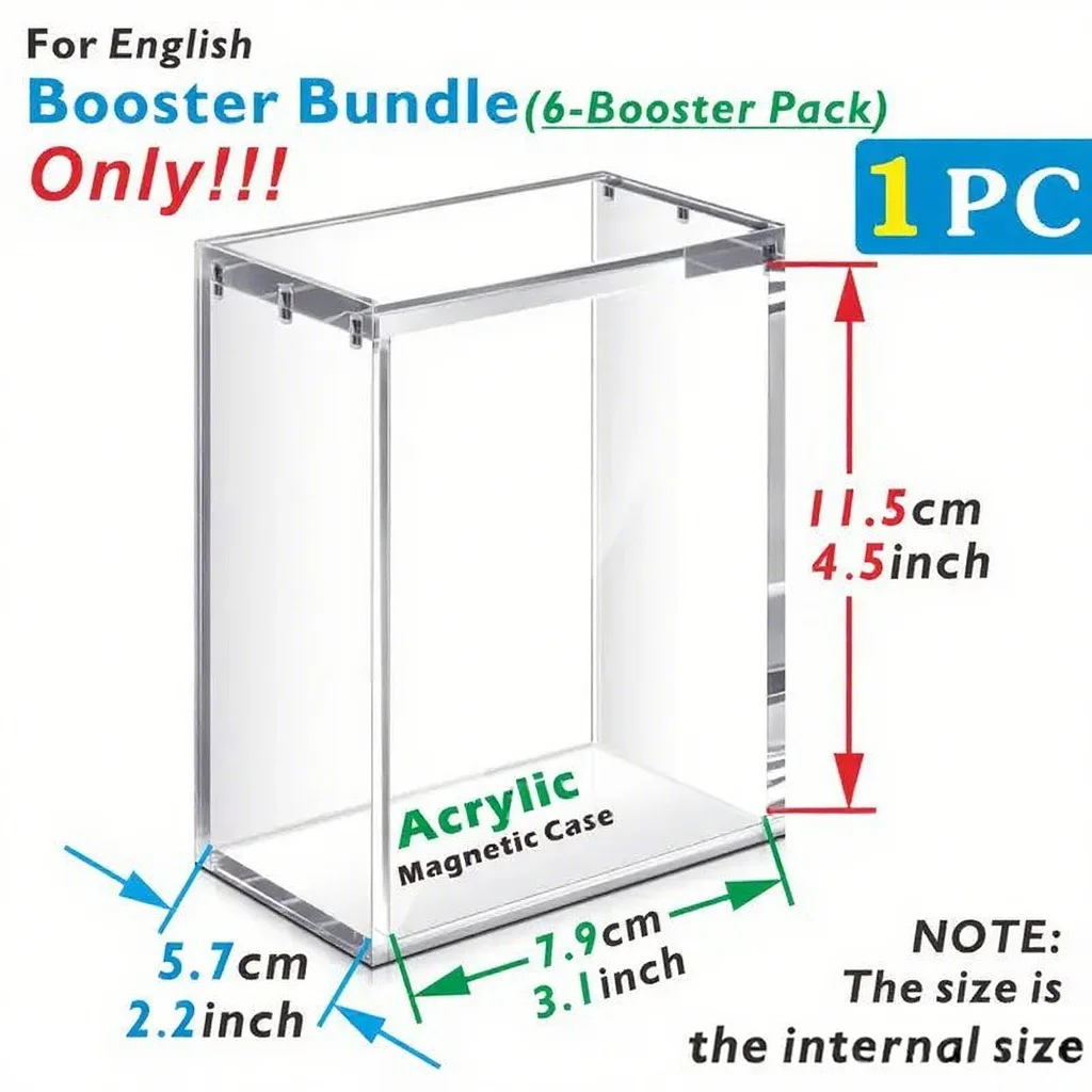 صندوق عرض مناسب لحامل العرض المقاوم للغبار من الأكريليك POKE، مناسب لتخزين صناديق العرض الواقية ETB والمعززة