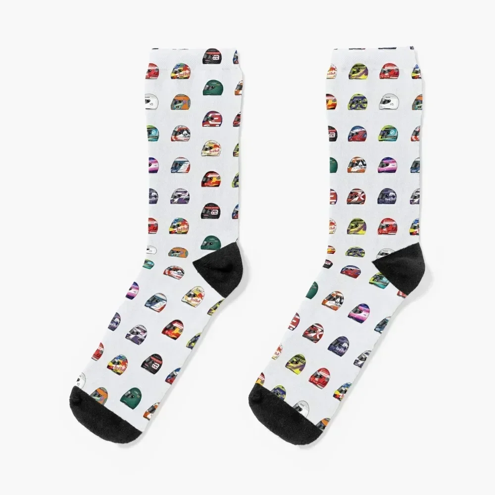 

All F1 2022 drivers helmets pattern Socks men cotton high quality Running halloween Socks Men Women's