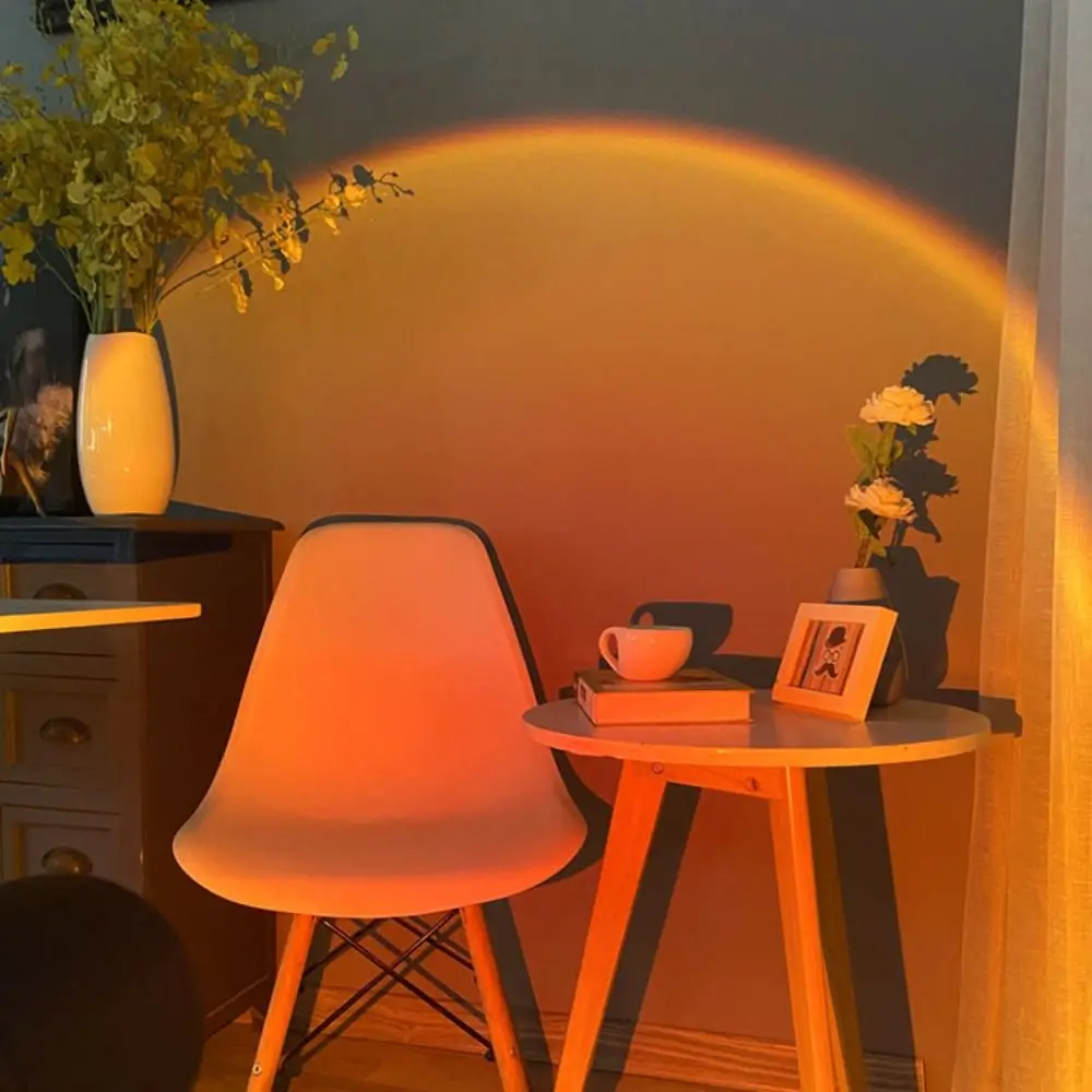 16 Colors Water Ripple Lamp Button Control 360° Rotation Sunset Lamp Corrugated Light Internet Famous Atmosphere Lamp