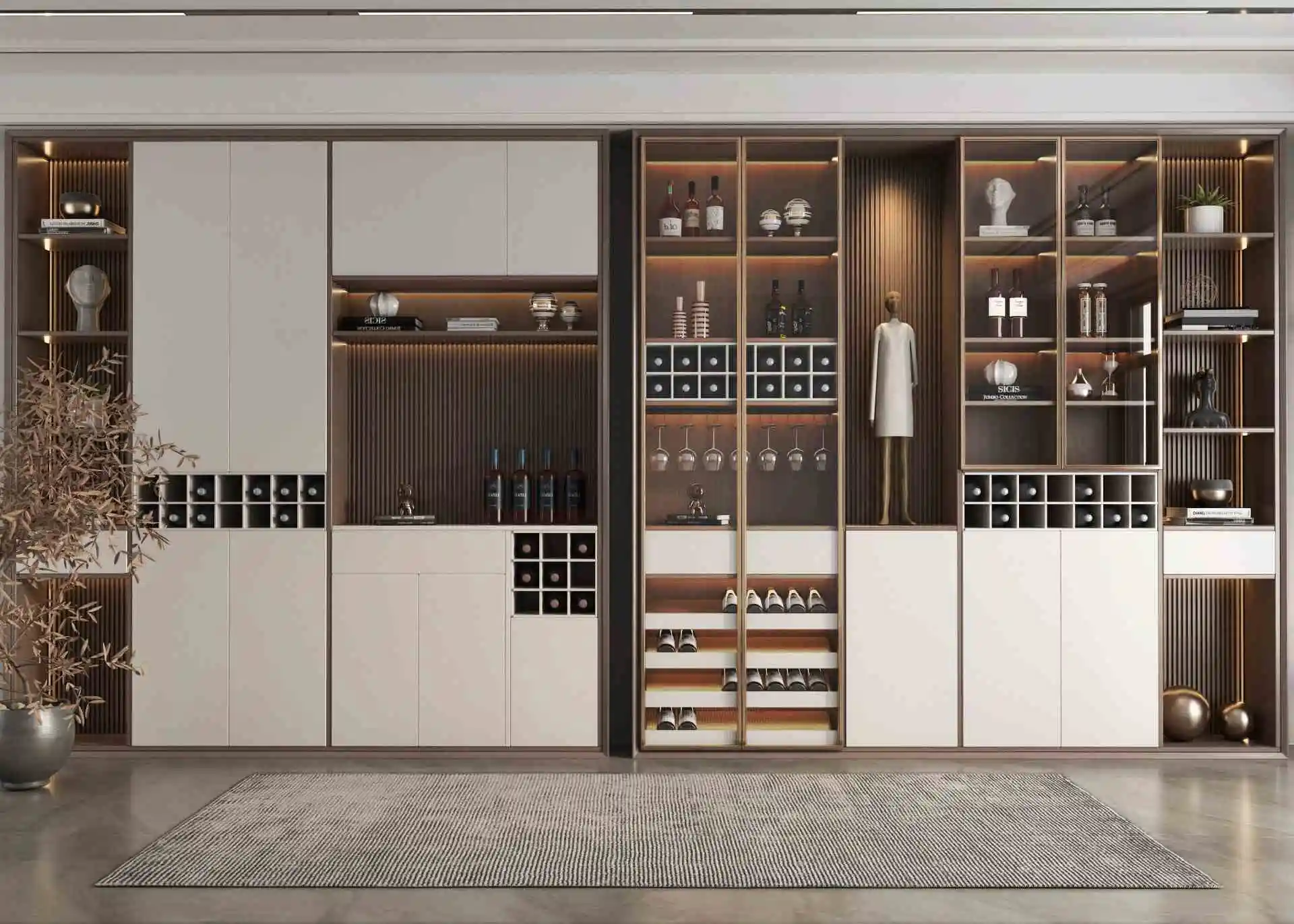 Direct Factory Supply Customized Wine Cabinets Beautiful Grand Styles In Wood