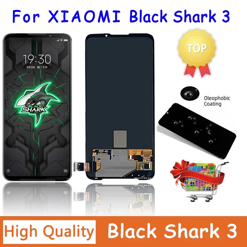 6.67\'\'AMOLED New For Xiaomi Black Shark 3 LCD KLE-H0 KLE-A0 Touch Screen Digitizer Assembly For Xiaomi BlackShark 3 Lcd