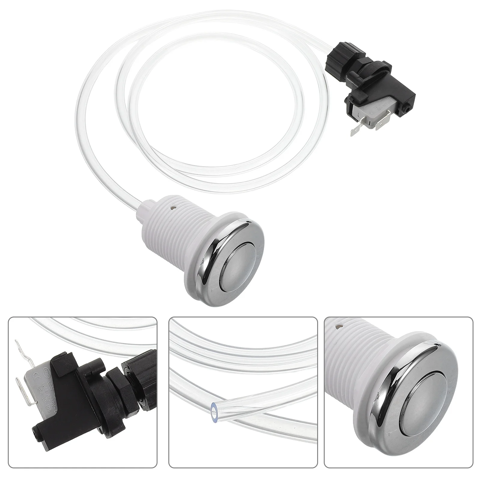 

Air Pressure Switch for Massage Bathtub and Garbage Disposal Pneumatic on Off Button Control for Spa Waste Disposer Air Switch