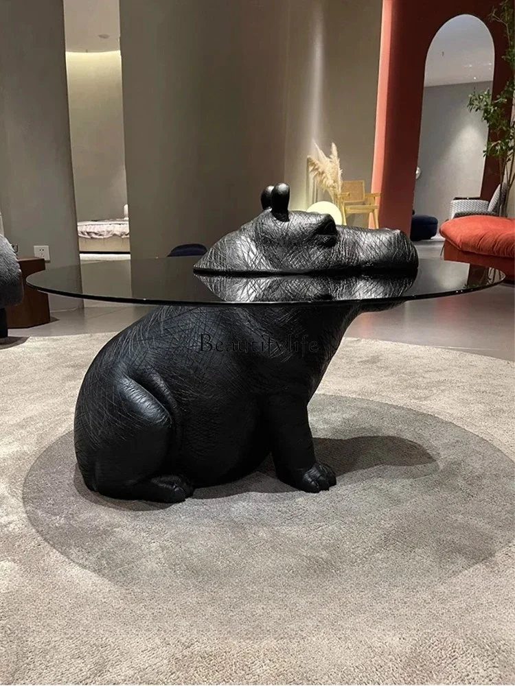 

z.Hippo coffee table small apartment creative tea table living room Italian minimalist light luxury modern