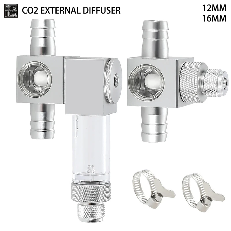 ZRDR Aquarium DIY CO2 Diffuser Fish Tank CO2 External Atomizer Aluminum Alloy CO2 Generator Regulator Accessories CO2 Diffuser