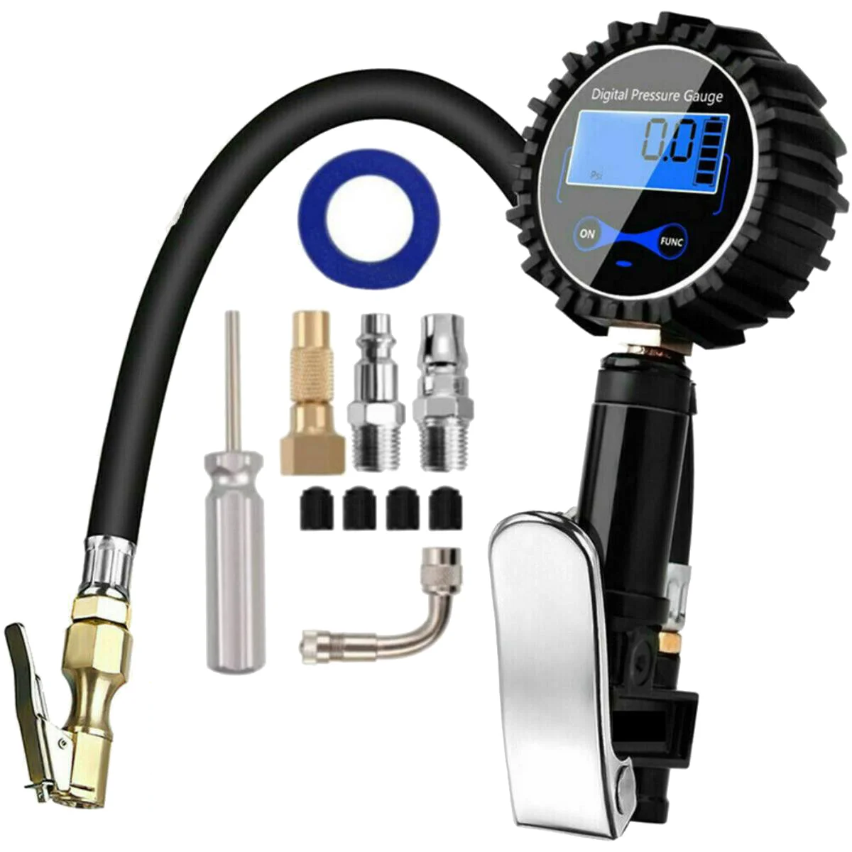 Digital Tire Inflator Pressure Gauge Air Compressor Pump LCD Display