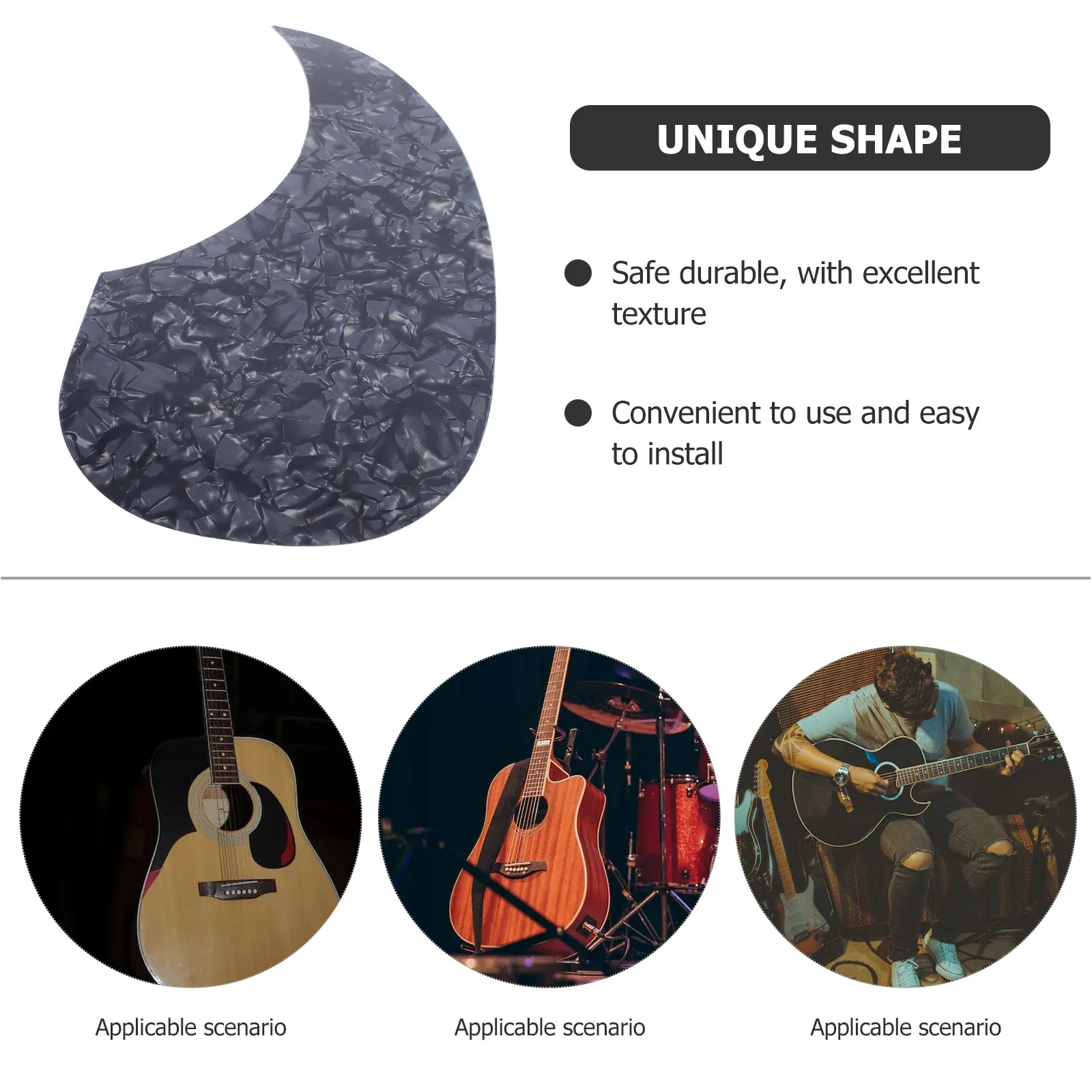 

Guitar Impact Protection Plate for Cover Backplate Acoustic Fingerboard Guards Thick Self-adhesive Protective