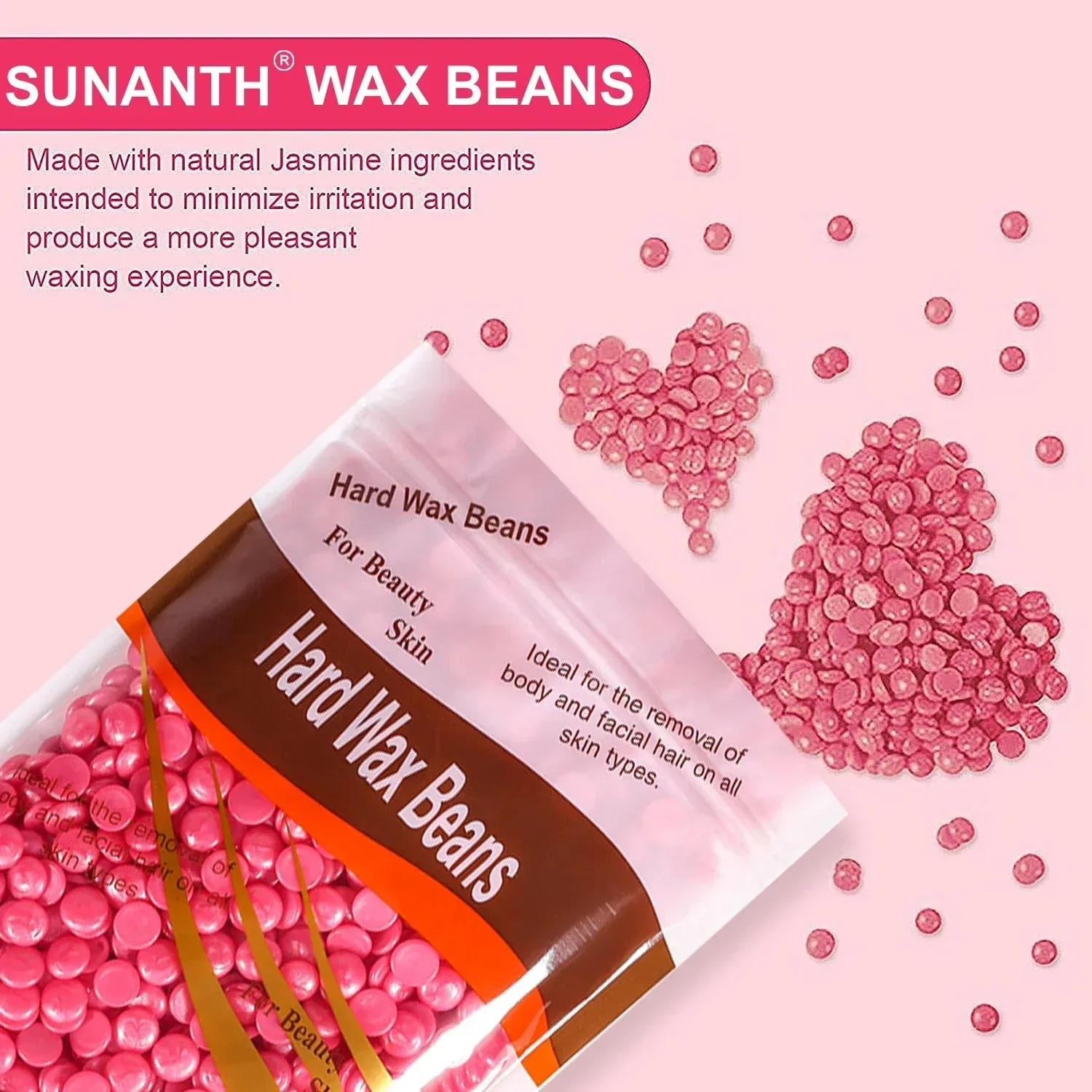 Hard Wax Beans Solid Hair Remover No Strip Depilatory Hot Film Wax Bead Hair Removal for Full Body Bikini Face Leg Eyebrow