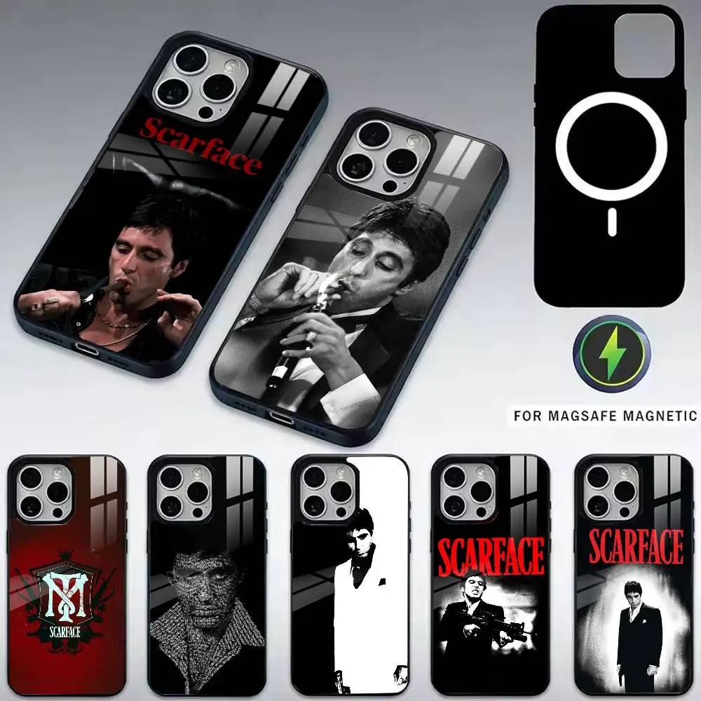 

Fashion H-Hot R-Scarface Phone Case For iPhone17,16,15,14,13,12,11 Plus,Pro Magnetic For Magsafe Wireless Charging