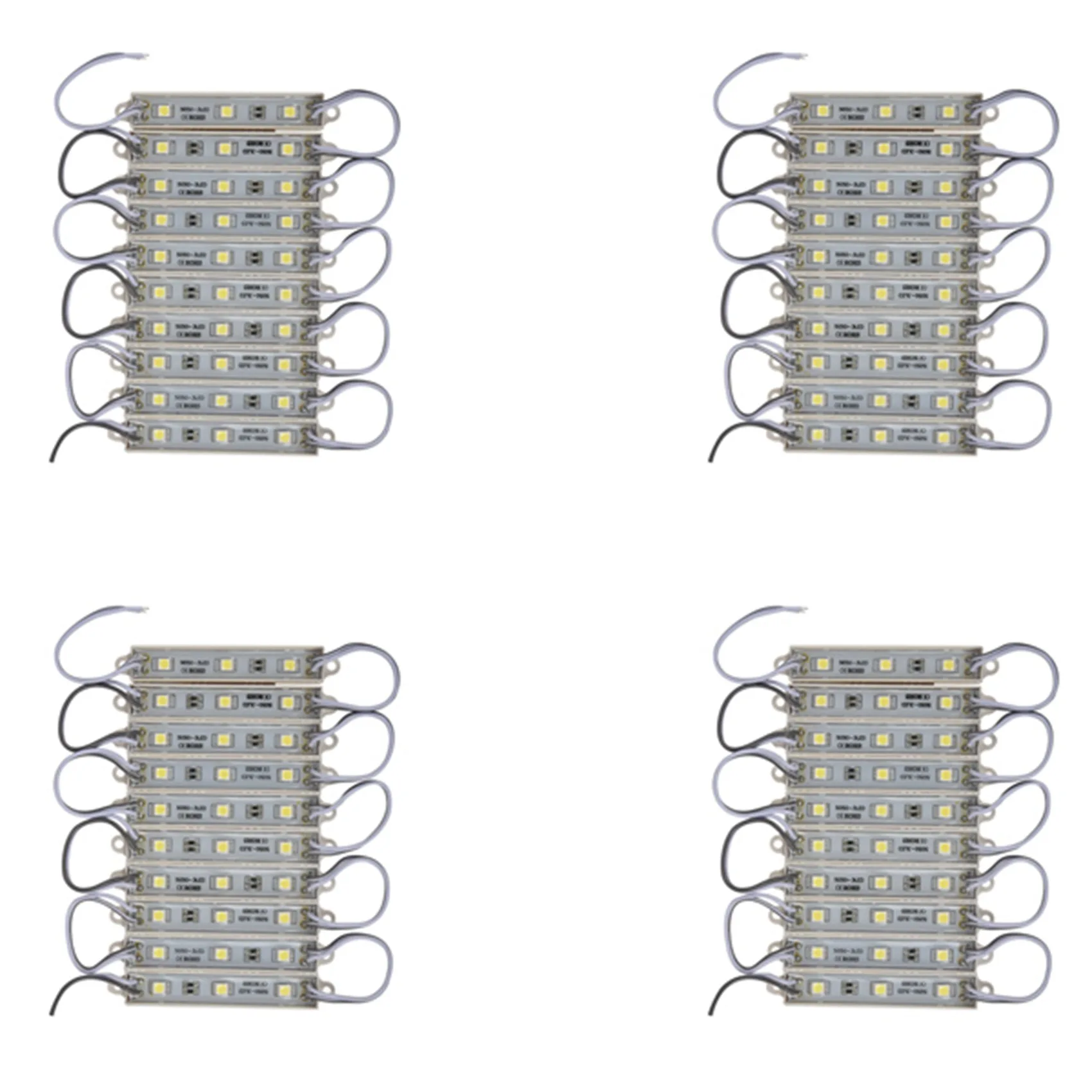 

AS94-4 X 10Pcs 5050 SMD 3 LED Module LED Strip String Light Waterproof DC 12V Cool White