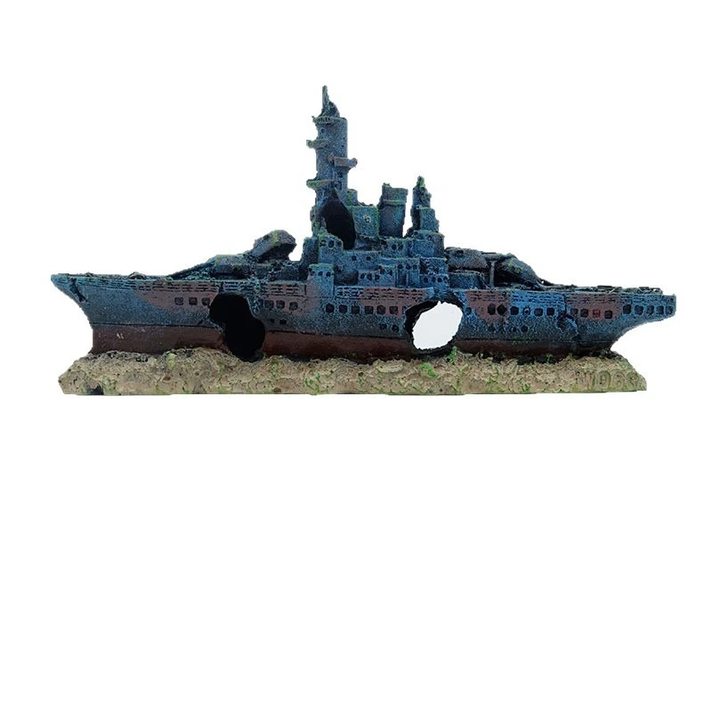 Aquarium fish tank crafts, shipwreck landscaping ornaments